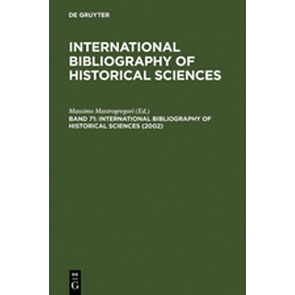 International Bibliography of Historical Sciences / Band 71 / 2002