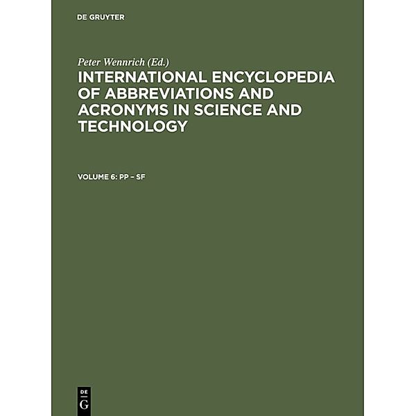 International Encyclopedia of Abbreviations and Acronyms in Science and Technology / Volume 6 / Pp - Sf, Pp - Sf