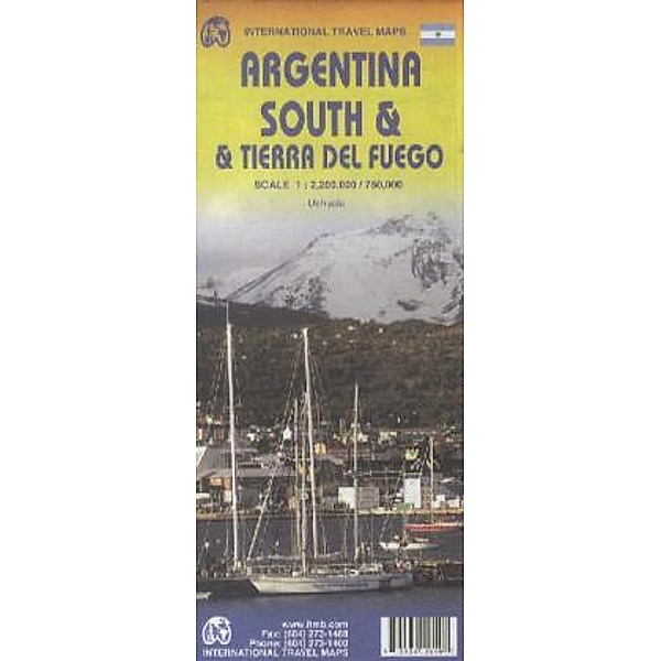 International Travel Map ITM Argentina South & Tierra del Fuego