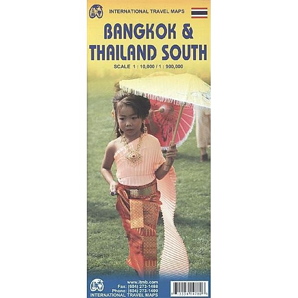 International Travel Map ITM Bangkok & Thailand South