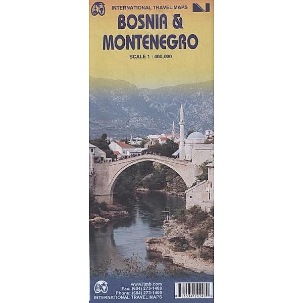 International Travel Map ITM Bosnia & Montenegro