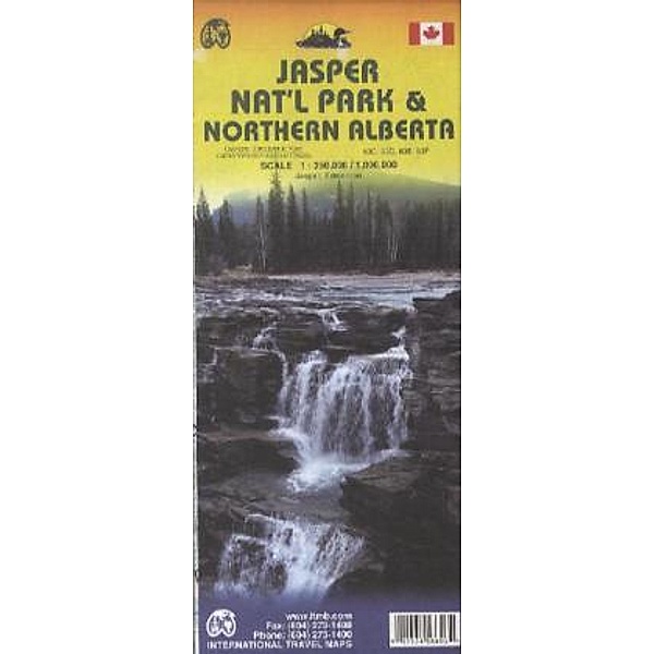 International Travel Map ITM Jasper National Park & Northern Alberta