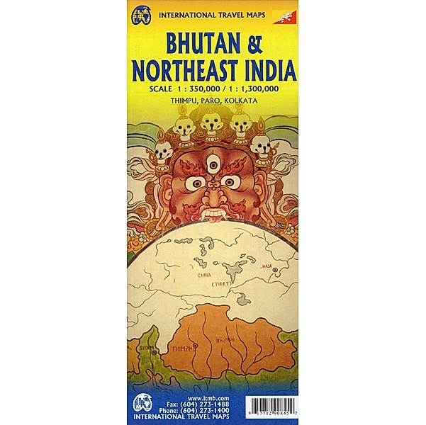 International Travel Map ITM Landkarte Bhutan & North India
