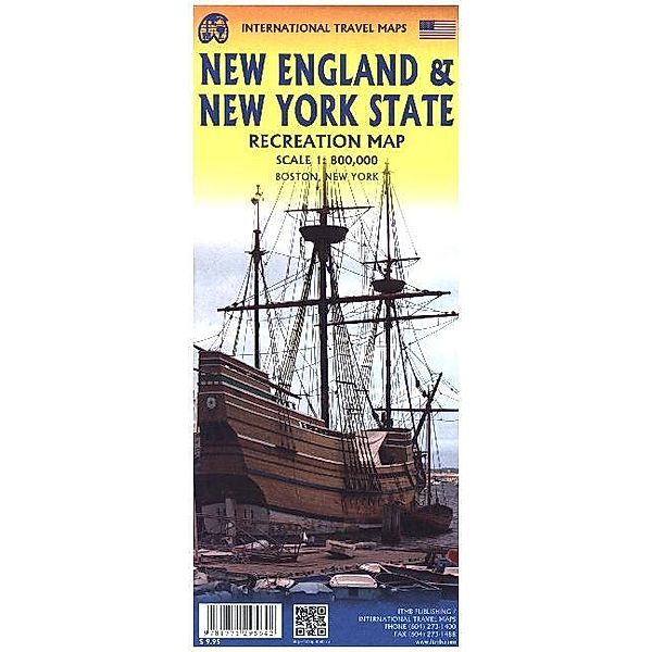 International Travel Map ITM New York State & New England