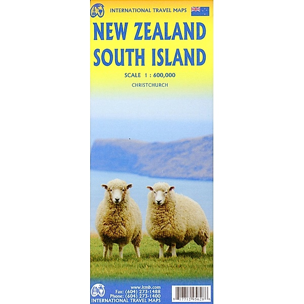 International Travel Map ITM New Zealand South Island