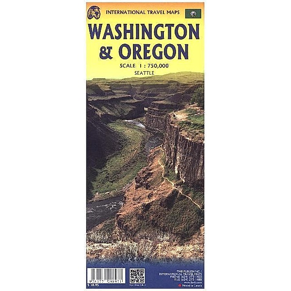 International Travel Map ITM Oregon / Washington