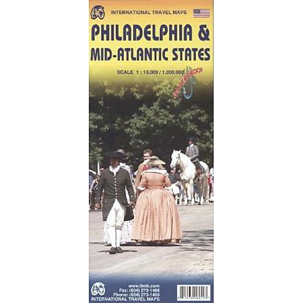 International Travel Map ITM Philadelphia & Mid-Atlantic States