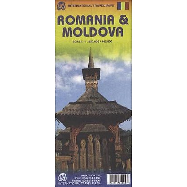 International Travel Map ITM Romania & Moldova
