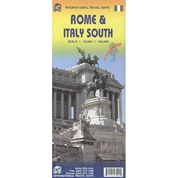 International Travel Map ITM Rome & Italy South