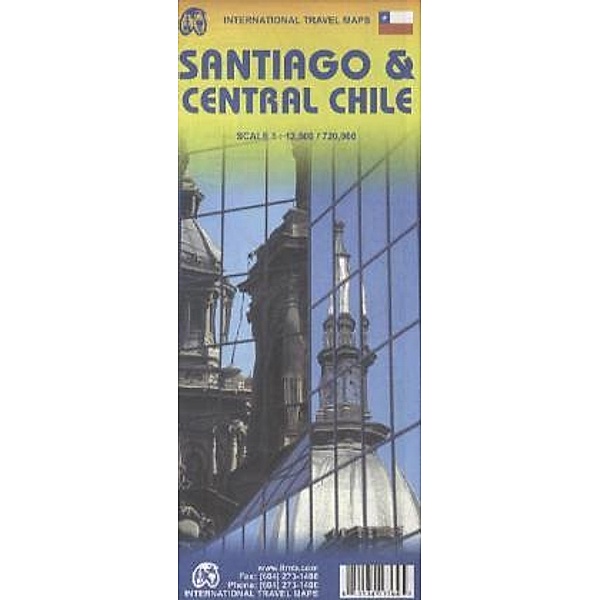 International Travel Map ITM Santiago & Central Chile. International Travel Map ITM Zona Central de Chile y Santiago