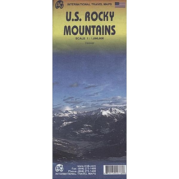 International Travel Map ITM US Rocky Mountains