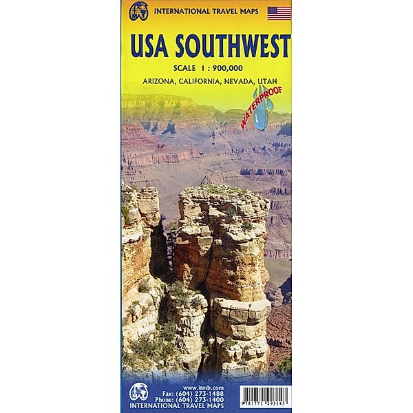 International Travel Map ITM / USA Southwest