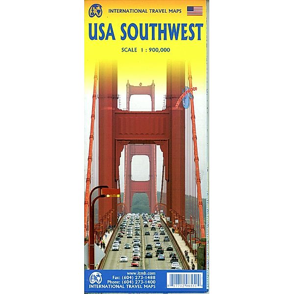 International Travel Map ITM / USA Southwest