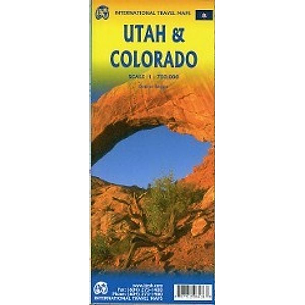 International Travel Map ITM Utah & Colorado