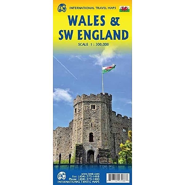 International Travel Map ITM Wales & SW England
