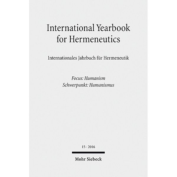 International Yearbook for Hermeneutics / Internationales Jahrbuch für Hermeneutik