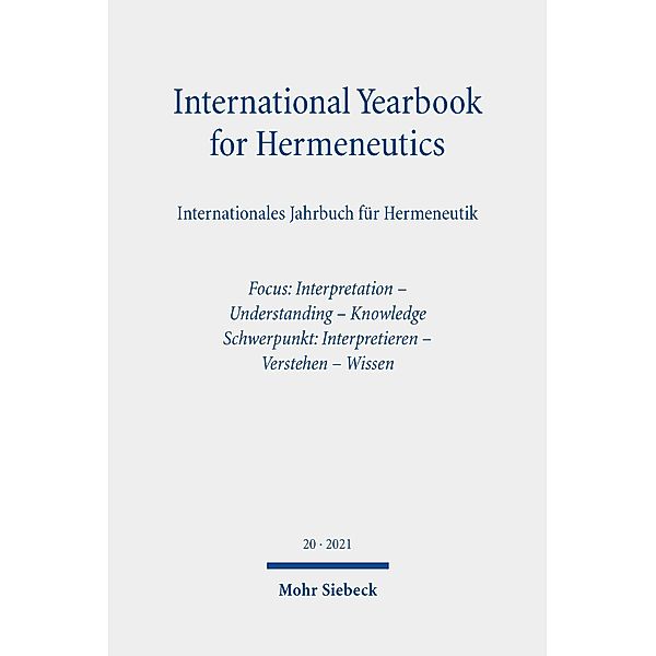 International Yearbook for Hermeneutics / Internationales Jahrbuch für Hermeneutik