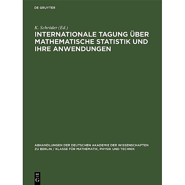 Internationale Tagung über mathematische Statistik und ihre Anwendungen