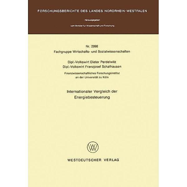 Internationaler Vergleich der Energiebesteuerung, Dieter Perdelwitz