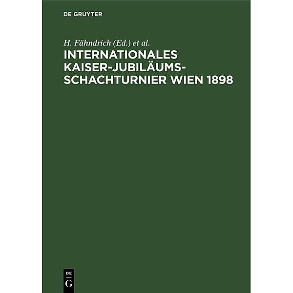 Internationales Kaiser-Jubiläums-Schachturnier Wien 1898