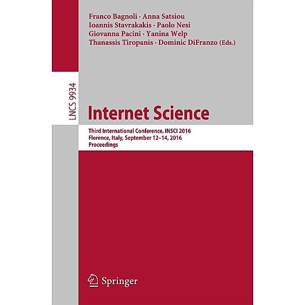 Internet Science / Lecture Notes in Computer Science Bd.9934