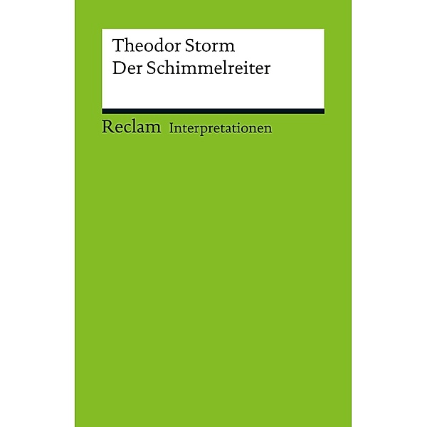 Interpretation. Theodor Storm: Der Schimmelreiter / Reclam Interpretation, Volker Hoffmann
