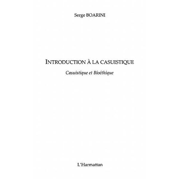 Introduction a la casuistique / Hors-collection, Serge Boarini