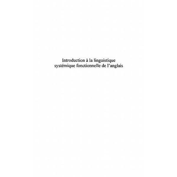 Introduction a la linguistiquesystemique fonctionnelle de l / Hors-collection, Banks David