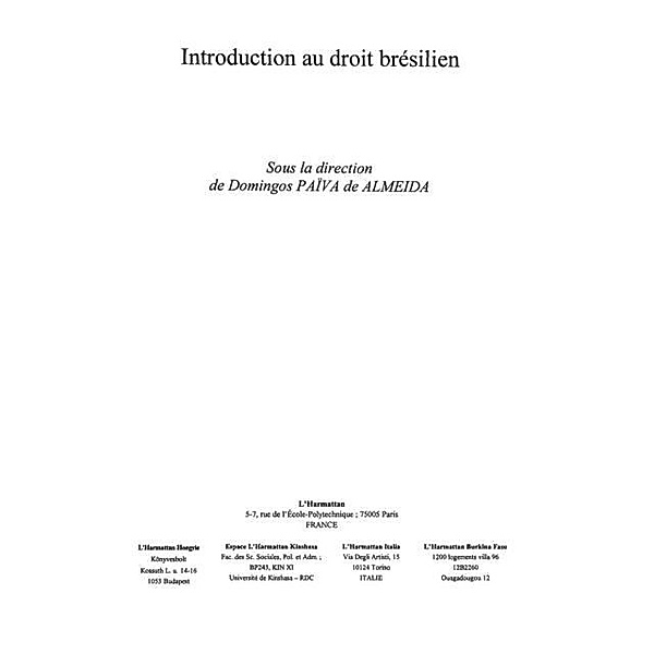 Introduction au droit bresilien / Hors-collection, Roux Nicolle