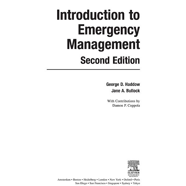 Introduction to Emergency Management, Jane A. Bullock, George D. Haddow