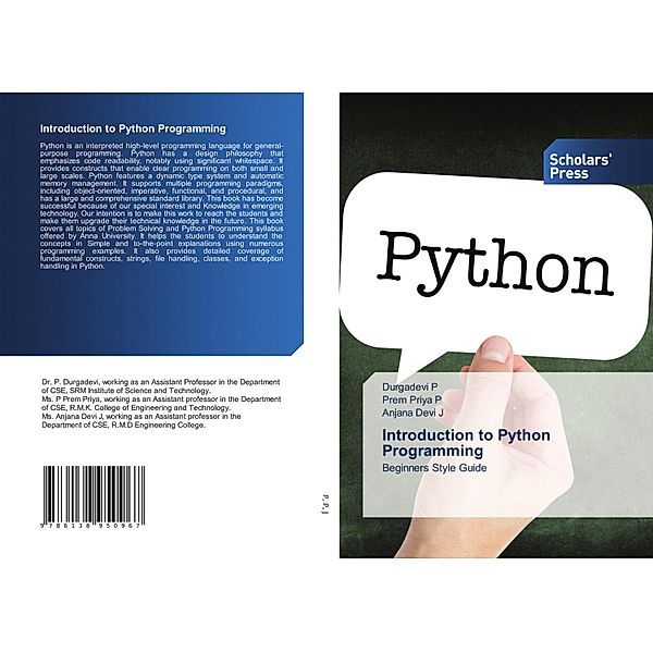 Introduction to Python Programming, Durgadevi P, Prem Priya P, Anjana Devi J