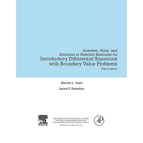 Introductory Differential Equations, Martha L. L. Abell, James P. Braselton