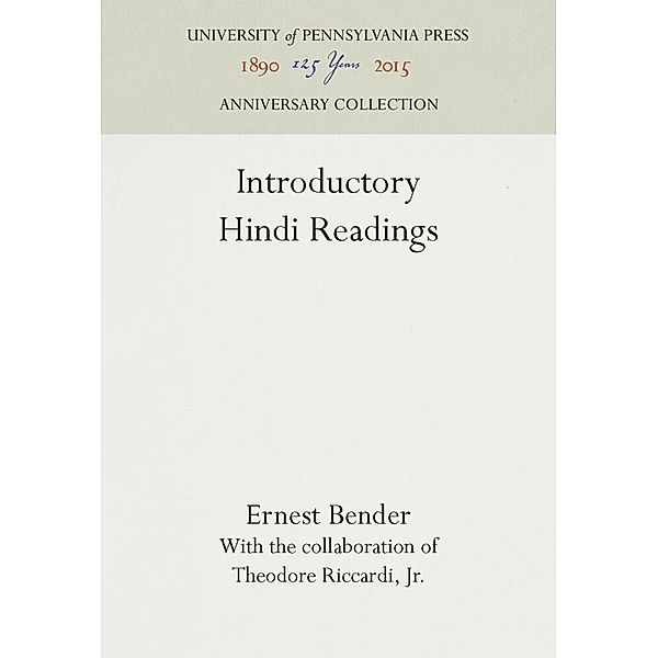 Introductory Hindi Readings, Ernest Bender