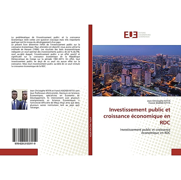 Investissement public et croissance économique en RDC, Jean Christophe NTITA, Franck KAZADI NTITA