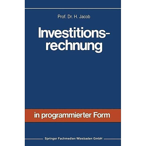 Investitionsrechnung, Herbert Jacob