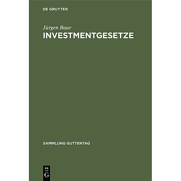 Investmentgesetze, Jürgen Baur