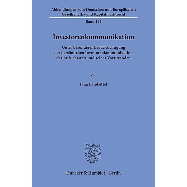 Investorenkommunikation, Jana Landsittel