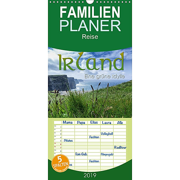 Irland - eine grüne Idylle - Familienplaner hoch (Wandkalender 2019 , 21 cm x 45 cm, hoch), Manuel Lichtenberger