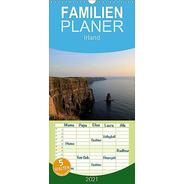 Irland - Familienplaner hoch (Wandkalender 2021 , 21 cm x 45 cm, hoch), Claudia Knof, www.cknof.de