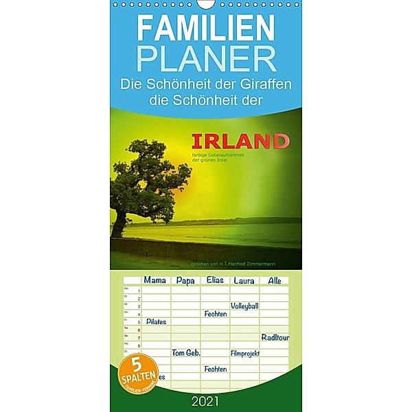 Irland - farbige Detailaufnahmen der grünen Insel - Familienplaner hoch (Wandkalender 2021 , 21 cm x 45 cm, hoch), H.T.Manfred Zimmermann