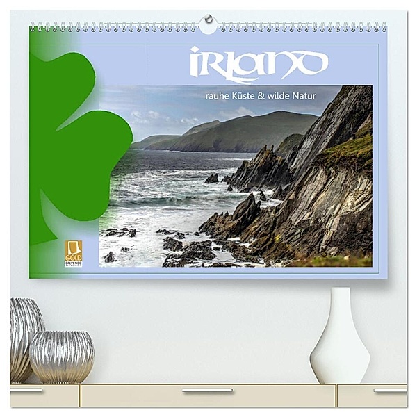 Irland - Rauhe Küste und Wilde Natur (hochwertiger Premium Wandkalender 2024 DIN A2 quer), Kunstdruck in Hochglanz, Dirk Stamm