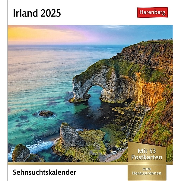 Irland Sehnsuchtskalender 2025 - Wochenkalender mit 53 Postkarten