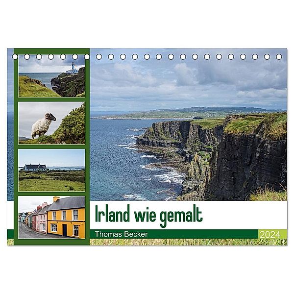 Irland wie gemalt (Tischkalender 2024 DIN A5 quer), CALVENDO Monatskalender, Thomas Becker