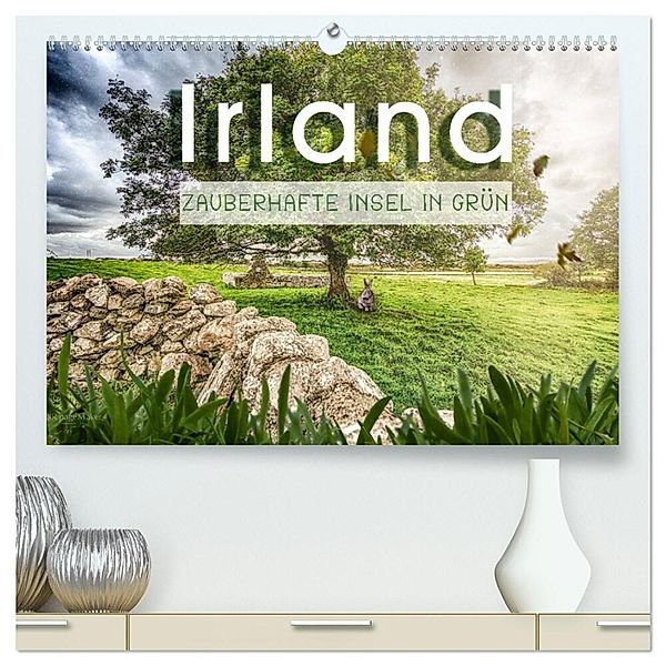 Irland - Zauberhafte Insel in grün (hochwertiger Premium Wandkalender 2024 DIN A2 quer), Kunstdruck in Hochglanz, Monika Schöb