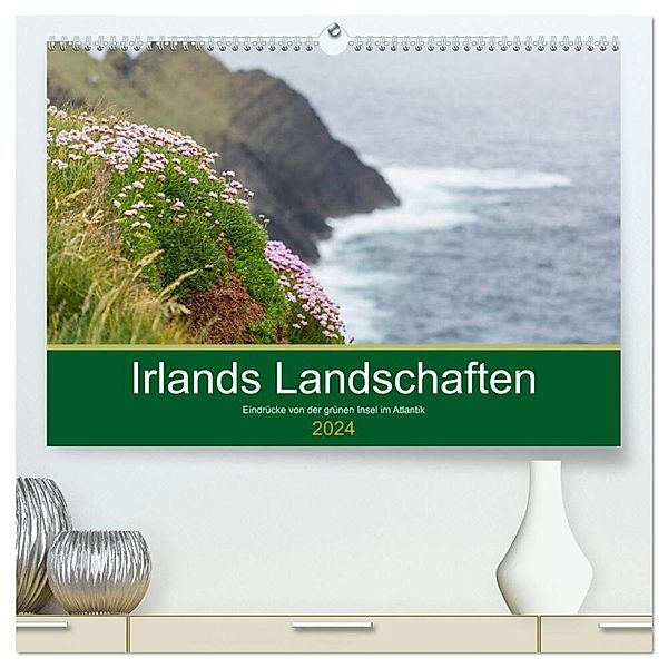 Irlands Landschaften (hochwertiger Premium Wandkalender 2024 DIN A2 quer), Kunstdruck in Hochglanz, Werner Moller