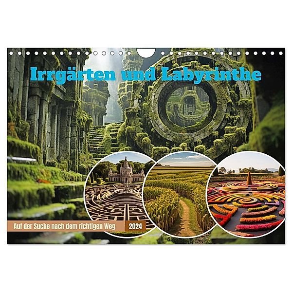 Irrgärten und Labyrinthe (Wandkalender 2024 DIN A4 quer), CALVENDO Monatskalender, Steffen Gierok-Latniak