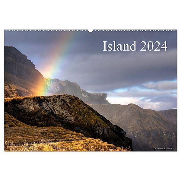 Island 2024 (Wandkalender 2024 DIN A2 quer), CALVENDO Monatskalender, Dr. Oliver Schwenn