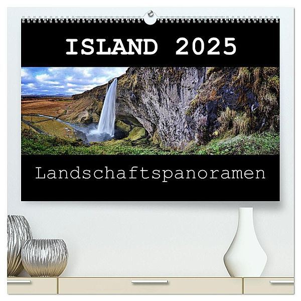Island 2025 Landschaftspanoramen (hochwertiger Premium Wandkalender 2025 DIN A2 quer), Kunstdruck in Hochglanz, Calvendo, Dirk Vonten