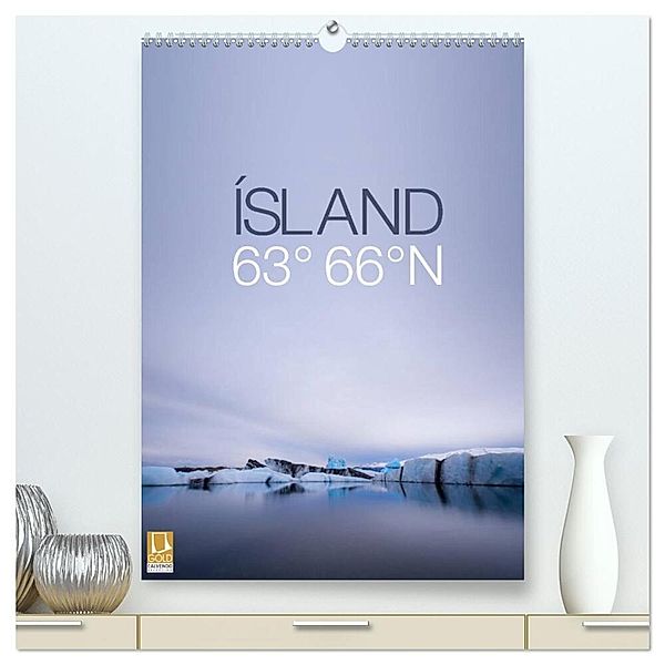 ÍSLAND 63° 66° N (hochwertiger Premium Wandkalender 2025 DIN A2 hoch), Kunstdruck in Hochglanz, Calvendo, Frank Paul Kaiser