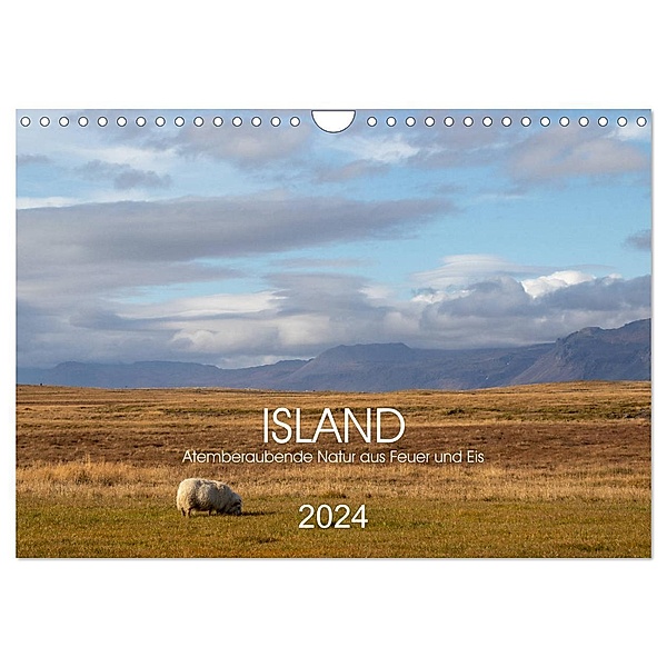 ISLAND Atemberaubende Natur aus Feuer und Eis (Wandkalender 2024 DIN A4 quer), CALVENDO Monatskalender, Denise Graupner